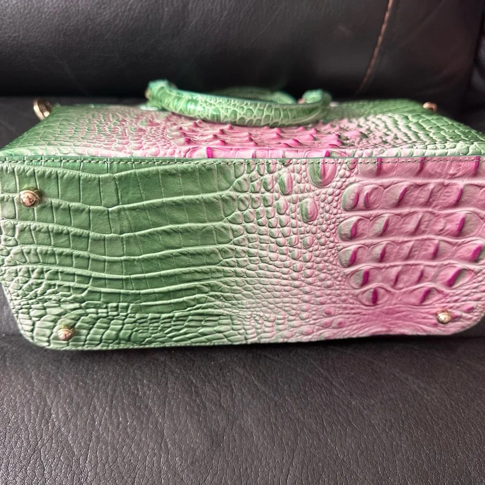 Brahmin Duxbury Medium Satchel Apple Blush Melbourne Leather 2 way cross body - Picture 7 of 10